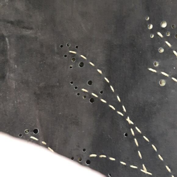 Ann Taylor LOFT Brown‎ Leather Suede Skirt Size 8P Embroidery & Eyelet Accents - Picture 3 of 7